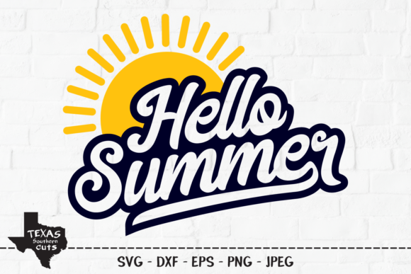Hello Summer Shirt Design: Graphics for Crafts and Content