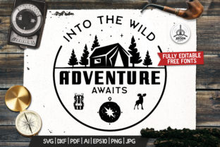Retro Camp T-Shirt Design Logo Adventure