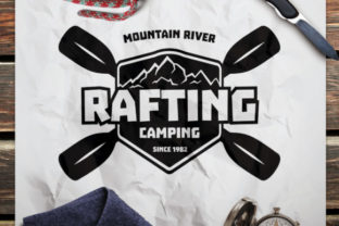 Retro Rafting Logo T-Shirt Design Graphics