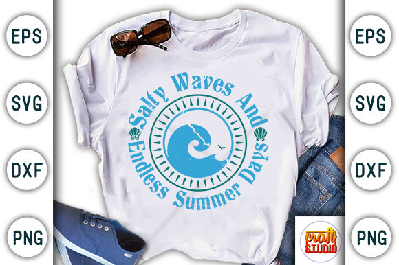 Salty Waves, Summer Beach Quote Design