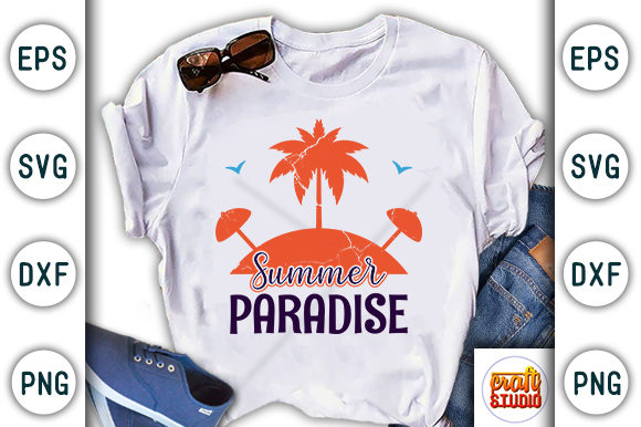 Summer Paradise Graphics for T-Shirt Designs
