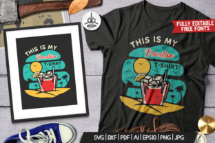 Summer Vacation on Beach T-Shirt Design Graphics and Print Templates