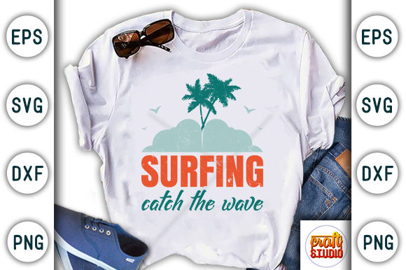 Surfing Catch the Wave, Summer beach Graphics